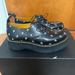 R13 lace up skull print loafers NIB